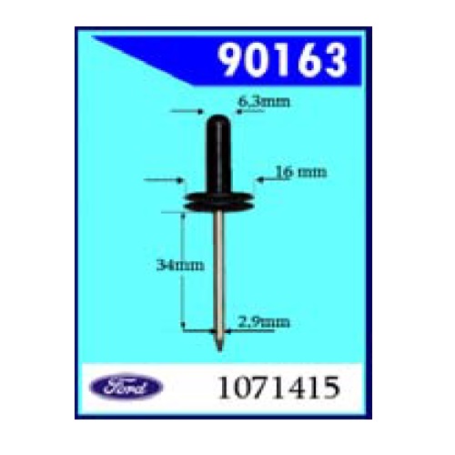 Заклепка d=6,3 mm с пластик.втулкой 90163                                  