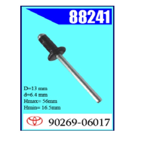 Заклепка вытяжная 6,4х13 с насечками (88241-99113)                         