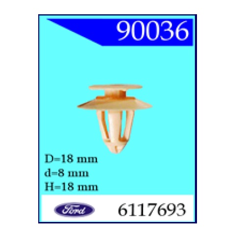 Клипса крепления Ford, Mersedes, Mitsubishi (90036)                        