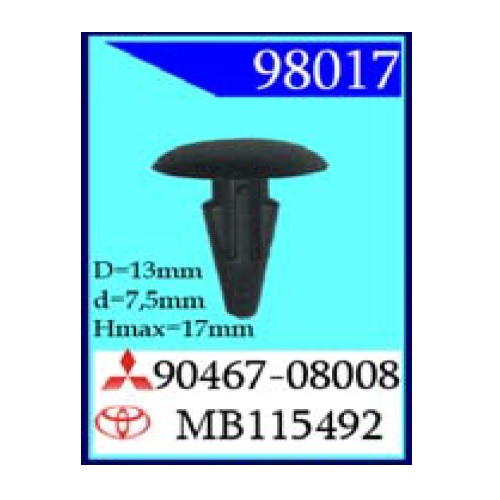 Крепежное изделие Mitsubishi, TOYOTA 98017 (С0096)                         