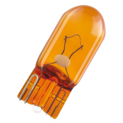 Лампа OSRAM 12v (5w) Желтая, стелян.цоколь (2827)                          